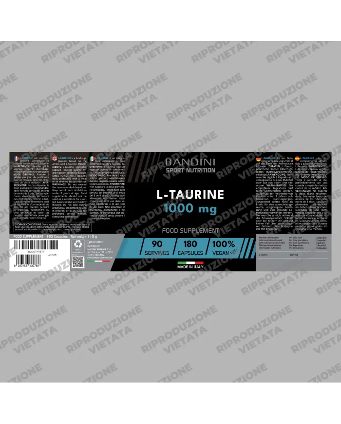 Taurina 1000mg - 180 capsule